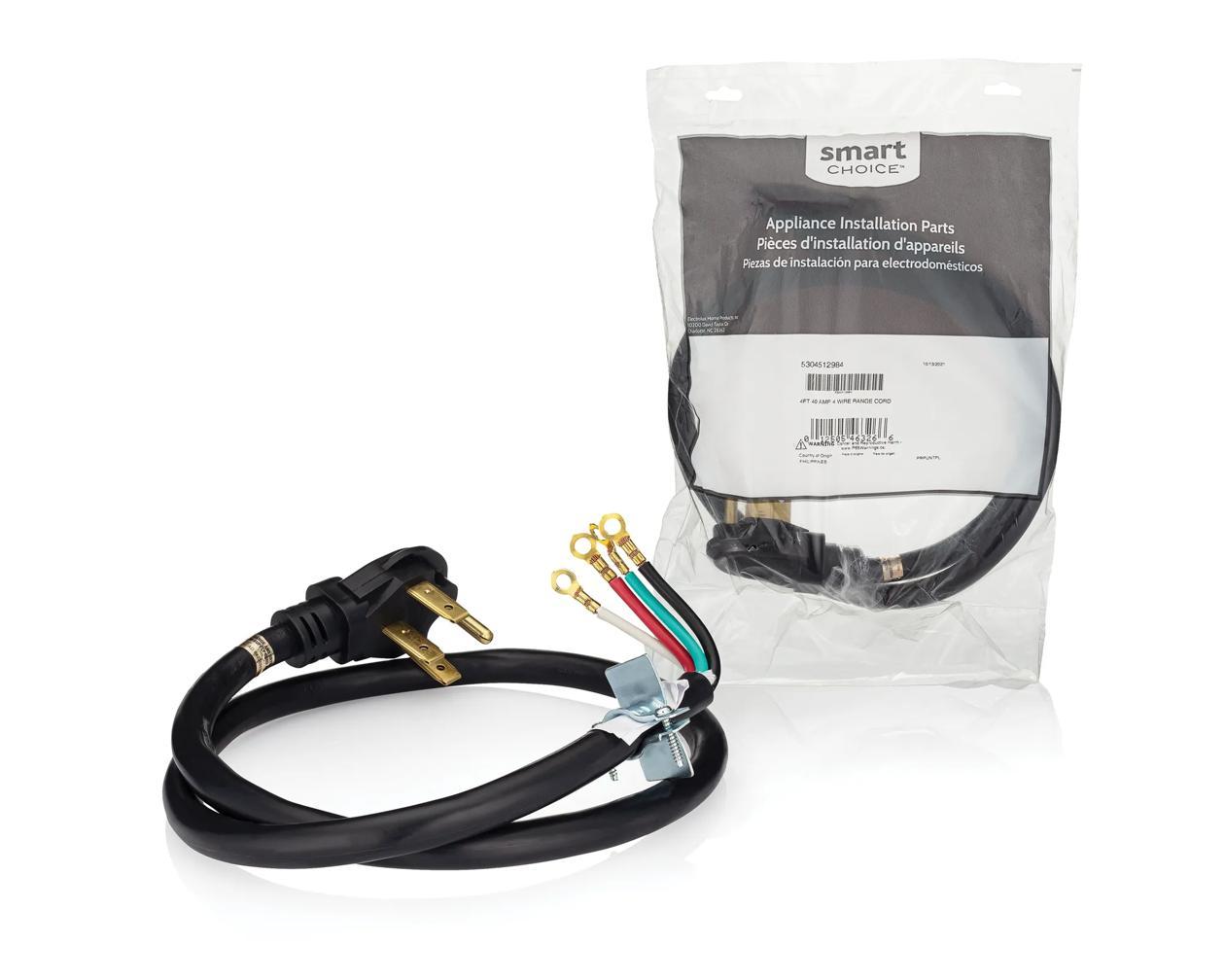 Electrolux 5304512984 4 ft. 40 Amp Range Cord with 4 Wire