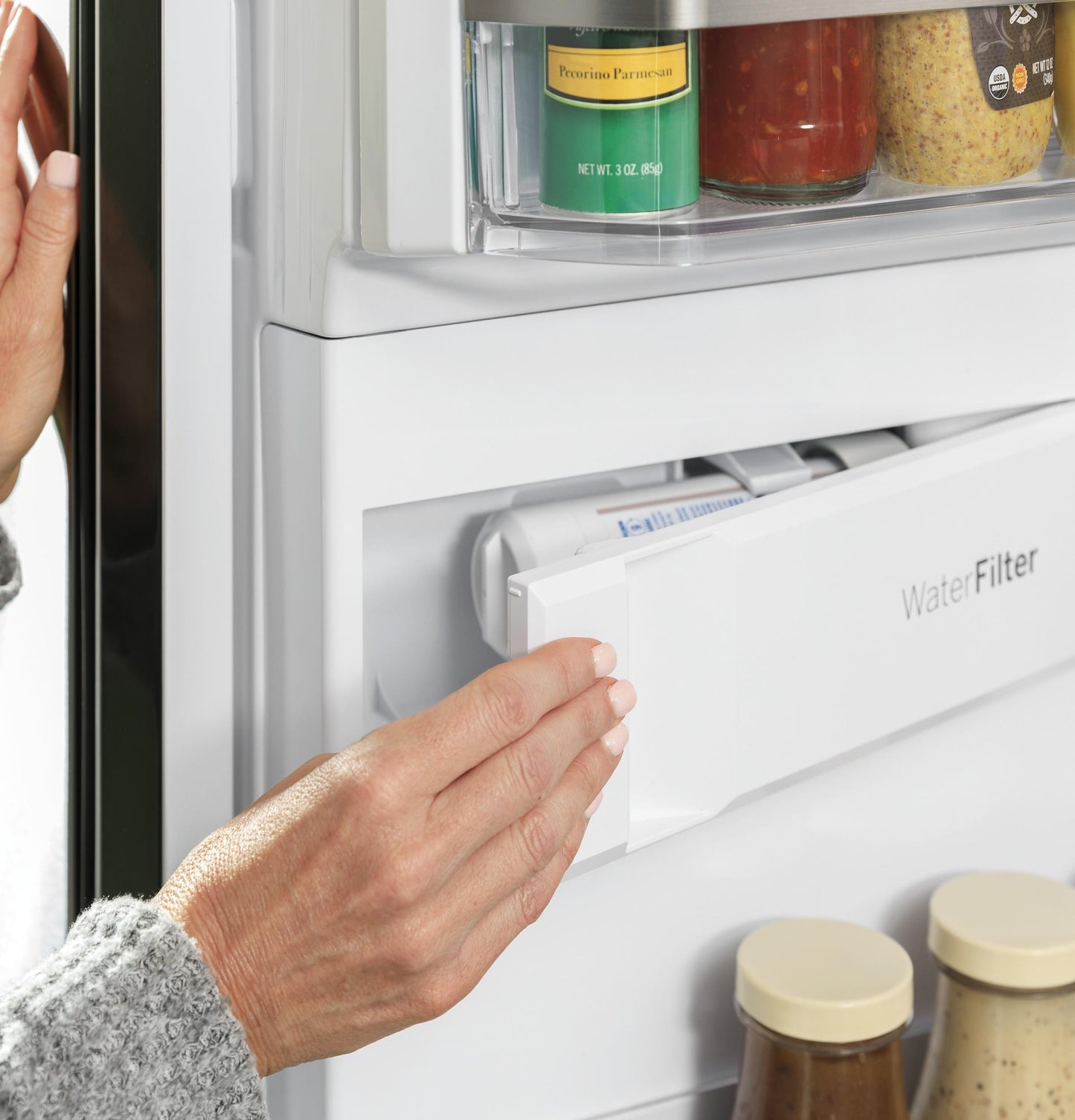 PXD22BYPFS GE Profile™ 22.4 Cu. Ft. Smart Counter-Depth Fingerprint Resistant 4-Door French-Door Refrigerator with Door In Door