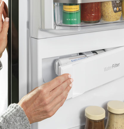 PXD22BYPFS GE Profile™ 22.4 Cu. Ft. Smart Counter-Depth Fingerprint Resistant 4-Door French-Door Refrigerator with Door In Door