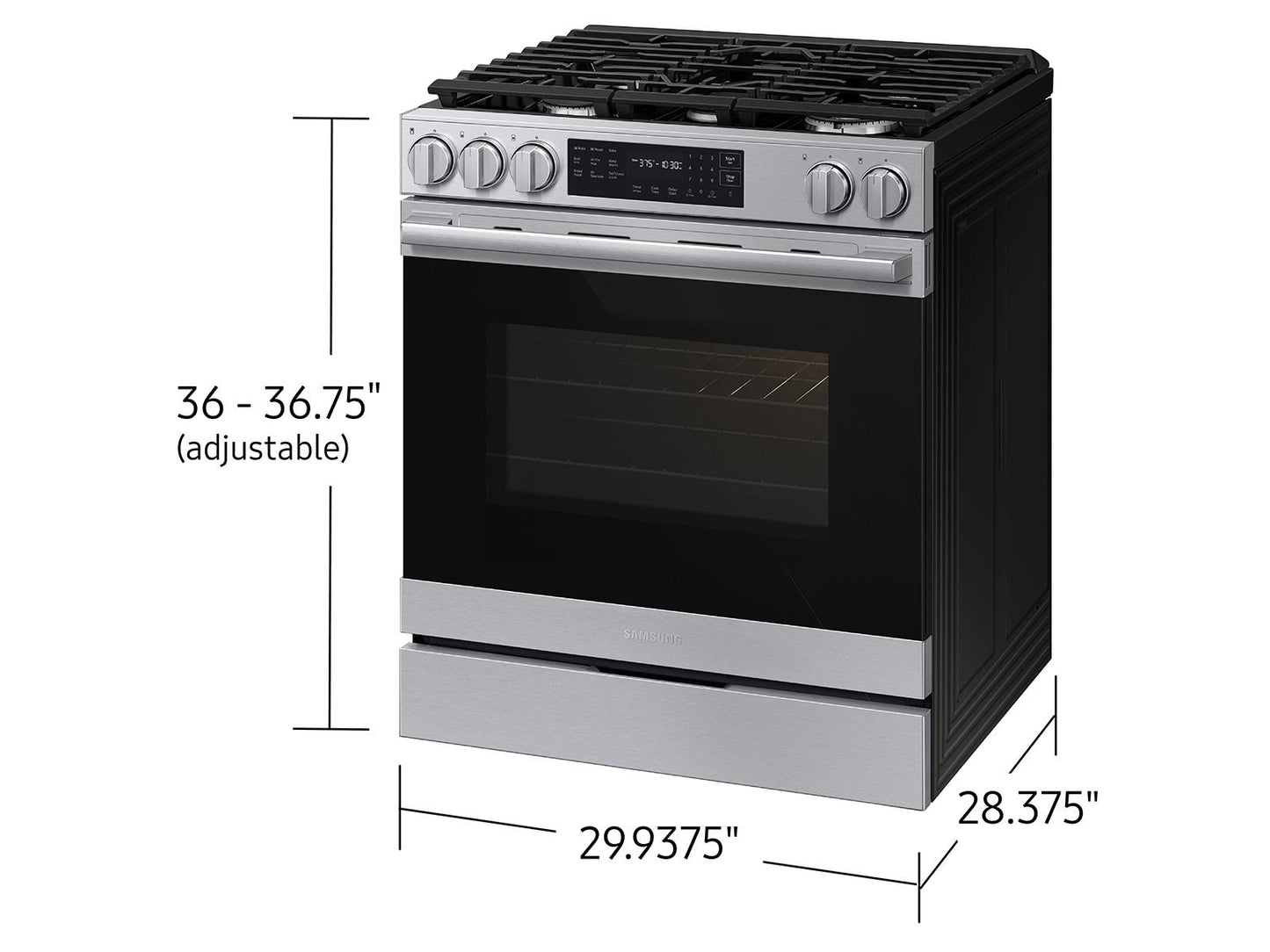 Samsung NSG80H60SR Bespoke Smart Slide-in Gas Range Pro Style Design  Air Fry Max  True Convection