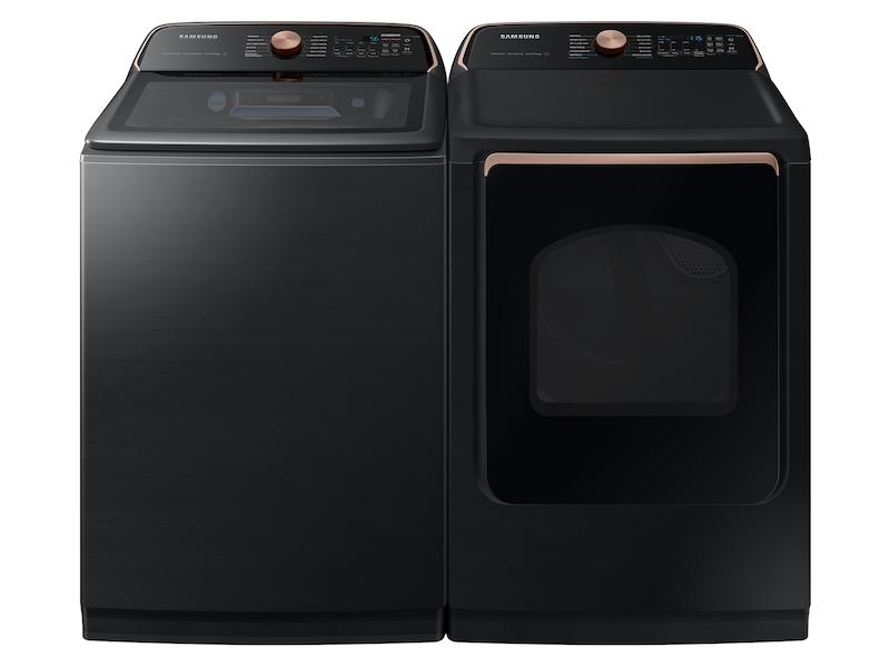 Samsung 7.4 cu. ft. Smart Gas Dryer with Pet Care Dry and Steam Sanitize  in Brushed Black