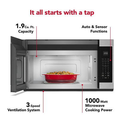 Kitchenaid KMMS130RPS 1.9 Cu. Ft. Microwave Hood Combination with Auto Functions