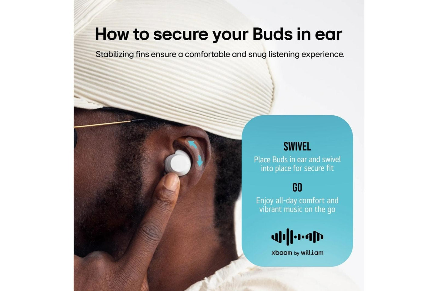 BUDSAUSALWH LG xboom Buds by will.i.am  Bluetooth Earbuds  xboom Signature Sound with Graphene Driver, White
