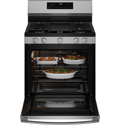 PGF700AYFS GE Profile™ 30" Smart Free-Standing Gas Convection Range with No Preheat Air Fry and EasyWash™ Oven Tray