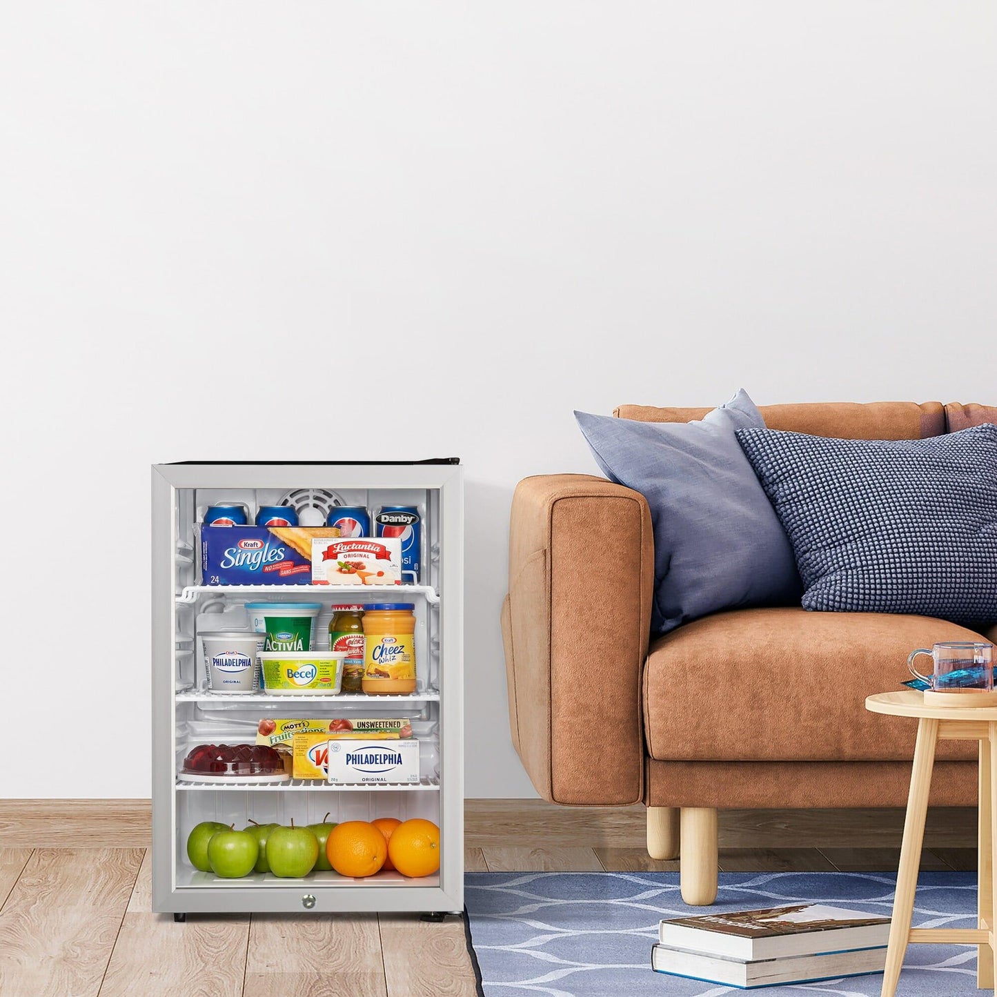 DAG026A2BDB Danby 2.6 cu. ft. Compact Glass Door Fridge in Platinum