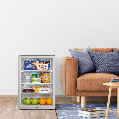 DAG026A2BDB Danby 2.6 cu. ft. Compact Glass Door Fridge in Platinum