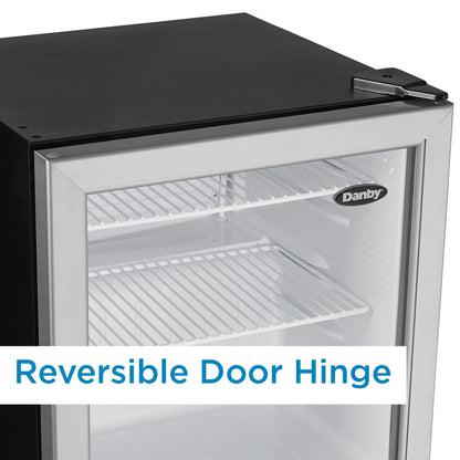 DAG016A2BDB Danby 1.6 cu. ft. Compact Glass Door Fridge in Platinum