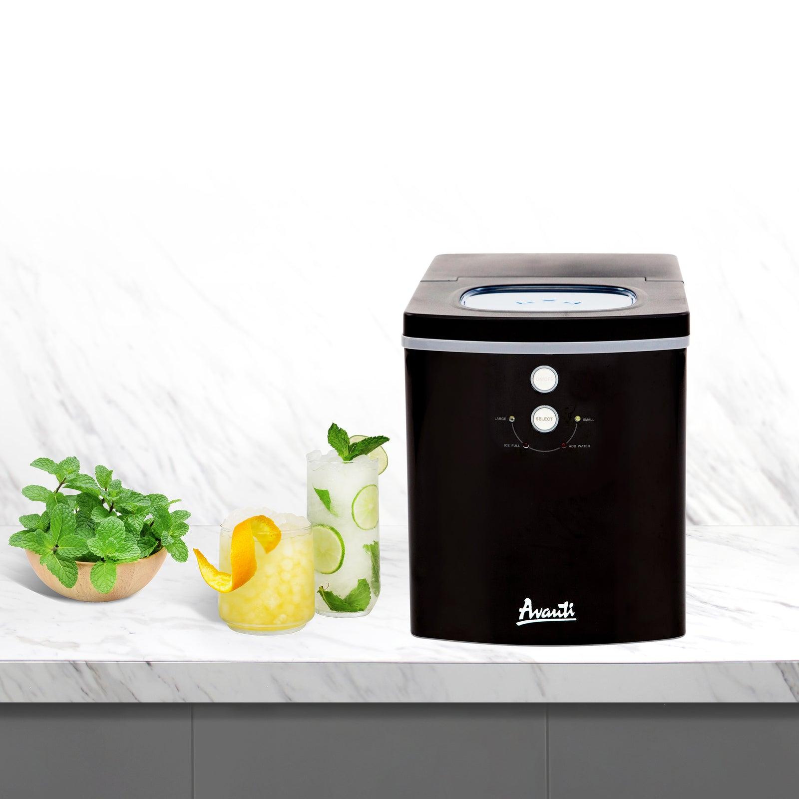 Avanti Portable Countertop Ice Maker - Black Stainless Steel / 33 lbs