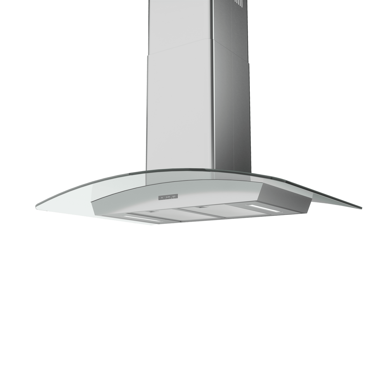 Zephyr BMLE30BG Brisas Curved Glass Chim. Is., 30" G, 600 CFM, ACT, LED