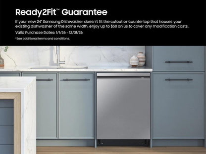 Samsung DW80CG4021SR Dishwasher with Height-Adjustable Rack Fingerprint Resistant  Digital Leak Sensor  53dBA