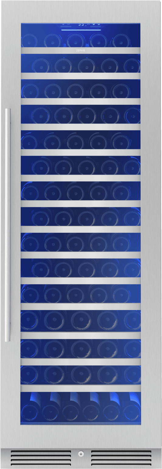 Zephyr PRW24F01CG Presrv Wine Cooler, 24in Full Size, SS+Glass, Reversible Door, 1 Zone