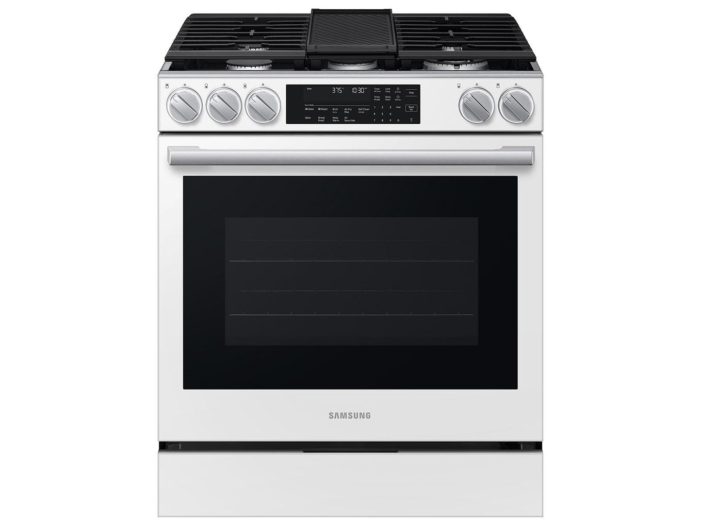 Samsung NSG90H60SW Bespoke Smart Slide-in Gas Range Pro Style Elite Design  Illuminated Knobs  Air Fry Max