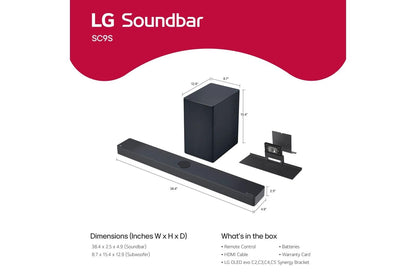 Lg SC9S SC9S LG Soundbar C for TV with Dolby Atmos® and Synergy Bracket 3.1.3 channel, Best OLED matching