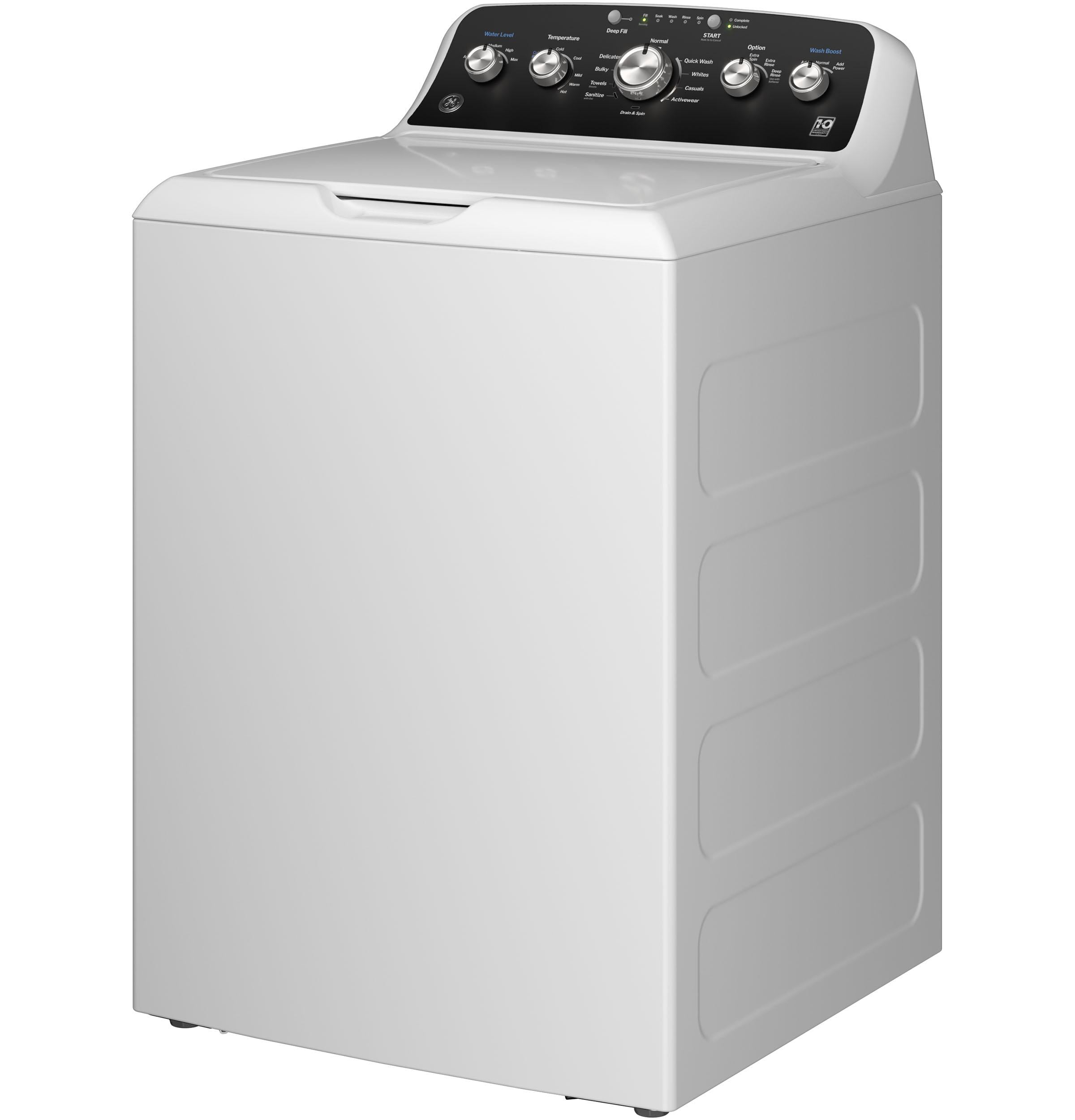 GTW485ASWWB GE® 4.5 cu. ft. Capacity Washer with Stainless Steel&#x00A0;Basket, Cold&#x00A0;Plus and Wash Boost&#x200B;