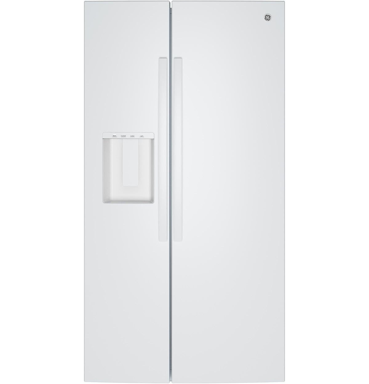 GZS24NGYWW GE® 23.6 Cu. Ft. Counter-Depth Side-By-Side Refrigerator with Extra Tall Dispenser and In-Door Icemaker