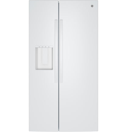 GZS24NGYWW GE® 23.6 Cu. Ft. Counter-Depth Side-By-Side Refrigerator with Extra Tall Dispenser and In-Door Icemaker