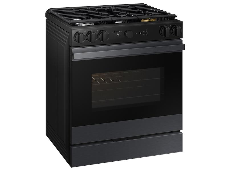 Samsung NSG6DG8500MT Bespoke 6.0 cu. ft. Smart Slide-In Gas Range with Air Sous Vide & Air Fry in Matte Black Steel