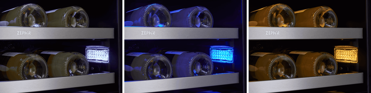 Zephyr PRW24C32CG Presrv Wine Cooler, 24in UC, SS+Gls, Fr Door, 2Z