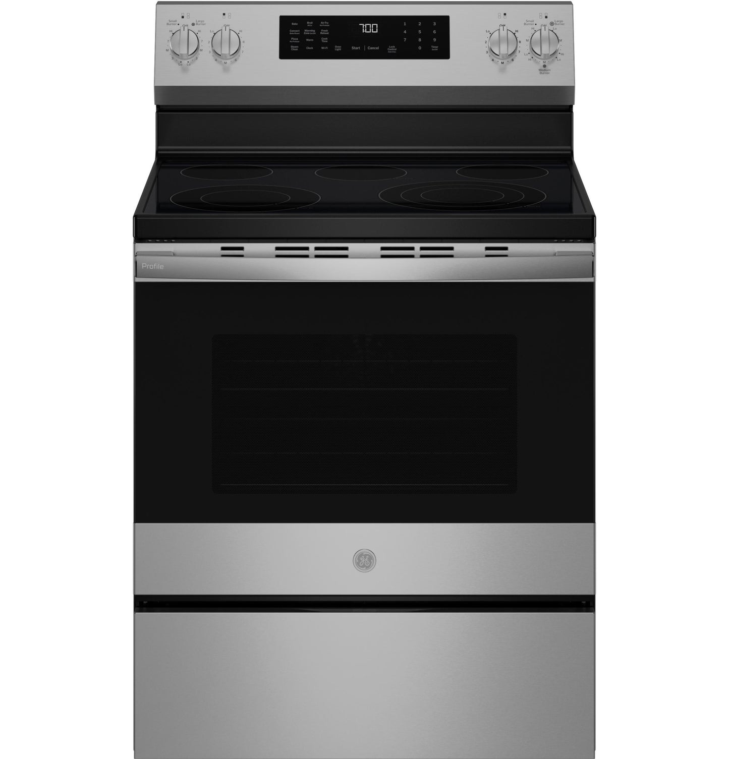 PRF700AYFS GE Profile™ ENERGY STAR® 30" Smart Free-Standing Electric Convection Range with No Preheat Air Fry and EasyWash™ Oven Tray