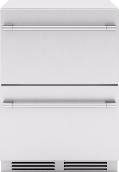 Zephyr PRRD24C2ASOD Presrv Refrigerator Drawers, 24in Compact, Outdoor, SS, 2 Zone