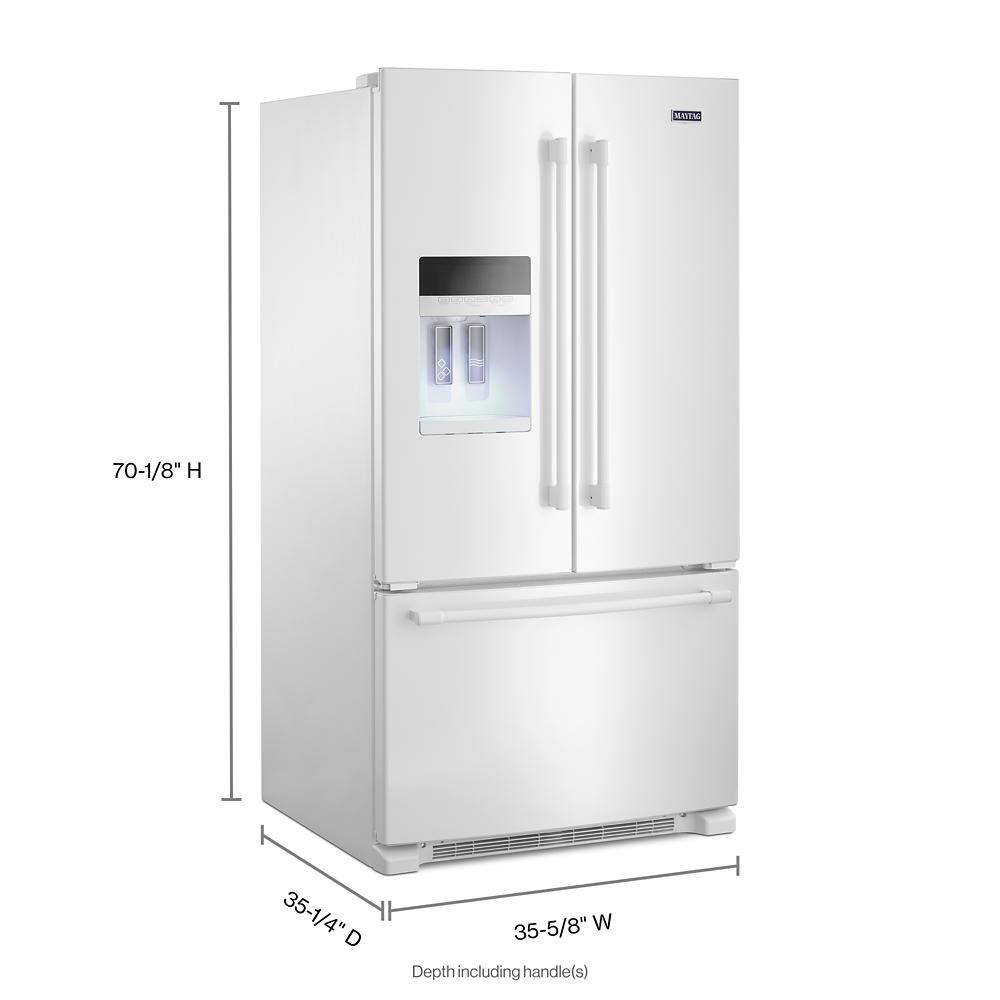 Maytag MFI2570FEW 36- Inch Wide French Door Refrigerator with PowerCold® Feature - 25 Cu. Ft.