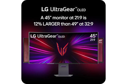 Lg 45GS95QEB 45 Inch UltraGear™ OLED WQHD 1440P 240Hz 0.03ms G-Sync Compatible 800R Curved Gaming Monitor