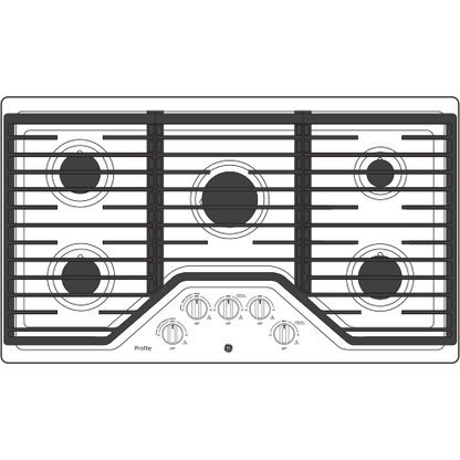 PGP7036DLBB GE Profile™ 36" Built-In Gas Cooktop