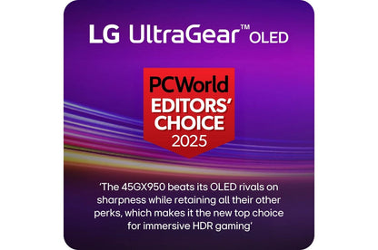 Lg 45GX950AB 45 Inch UltraGear™ evo OLED 5K2K WUHD 165Hz or WFHD Dual Mode 330Hz 0.03ms G-sync Compatible DisplayPort 2.1 Gaming Monitor