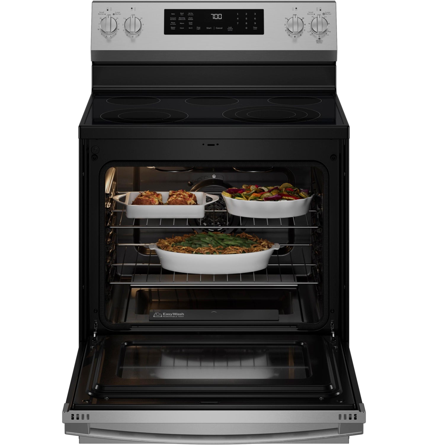 PRF700AYFS GE Profile™ ENERGY STAR® 30" Smart Free-Standing Electric Convection Range with No Preheat Air Fry and EasyWash™ Oven Tray