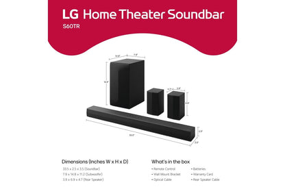 Lg S60TR S60TR LG Home Theater Soundbar with Dolby Audio™ and Rear Speakers, 5.1 channel