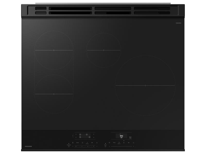 Samsung Bespoke 6.3 cu. ft. Smart Slide-In Induction Range with Anti-Scratch Glass Cooktop in Stainless Steel
