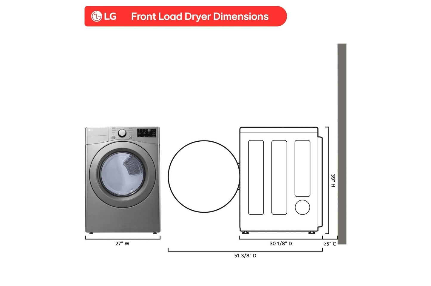 Lg DLG3401V 7.4 cu. ft. Ultra Large Capacity Gas Dryer