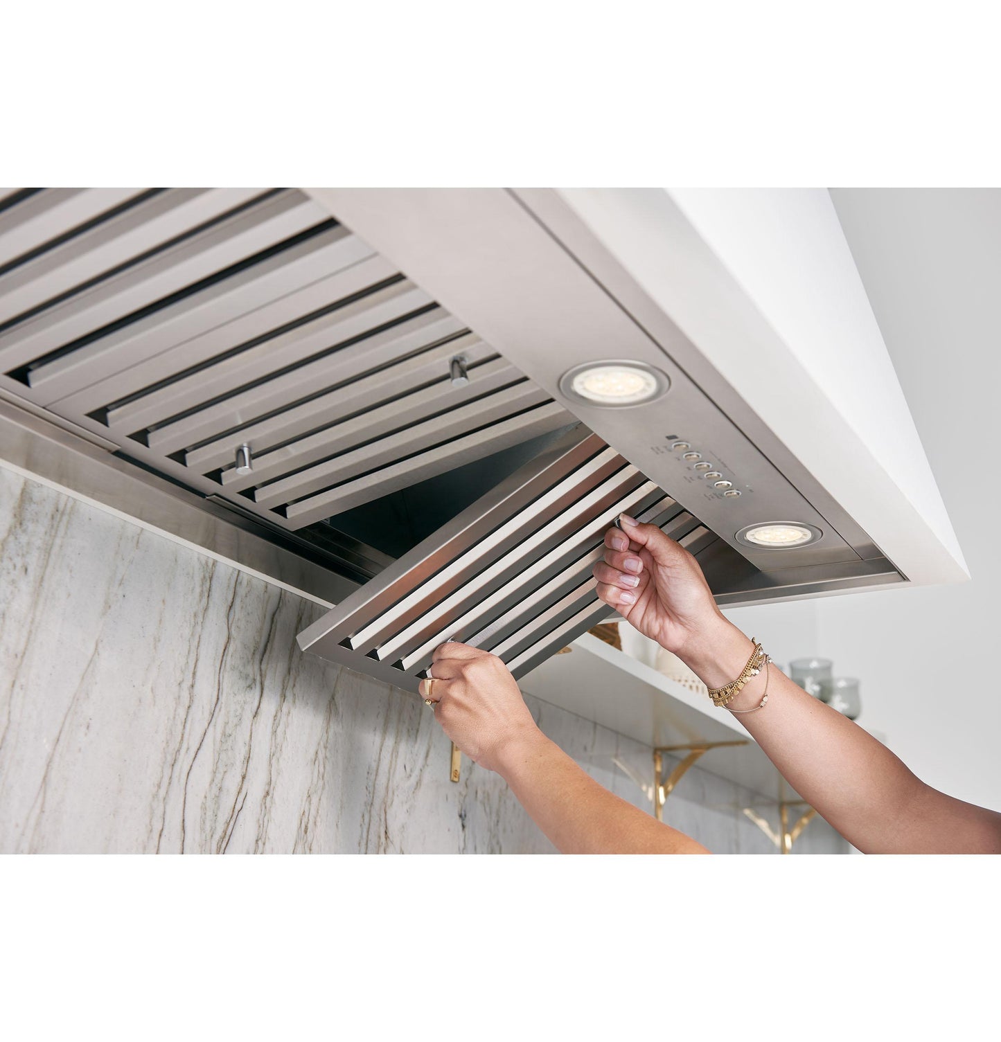 Cafe UVC9360SLSS 36" Smart Designer Custom Insert w/ Dimmable LED Lighting