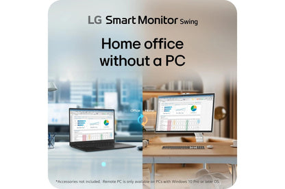 Lg 32U889SAW 32 Inch 4K UHD IPS Touchscreen Smart Monitor Swing with Rolling Stand
