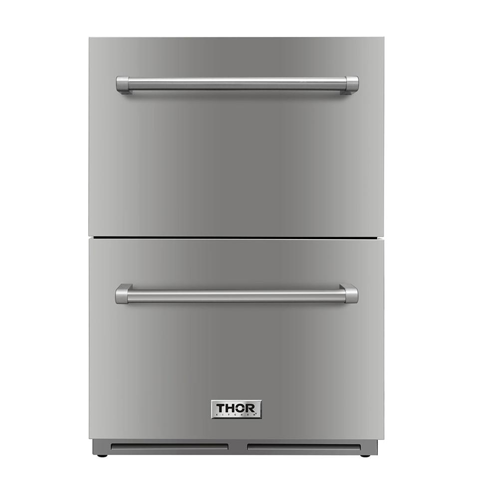 Thor Kitchen 24 Inch Indoor Outdoor Refrigerator Drawer In Stainless Steel (discontinued)