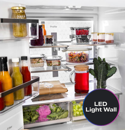 PXD22HYYFS GE Profile™ ENERGY STAR® 22.4 Cu. Ft. Smart Counter-Depth 4-Door French-Door Refrigerator with Kitchen Assistant™