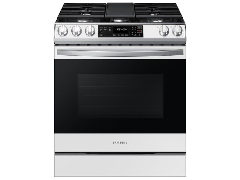 Samsung NX60CB831512 Bespoke 6.0 cu. ft. Smart Slide-in Gas Range with Air Fry & Convection in White Glass