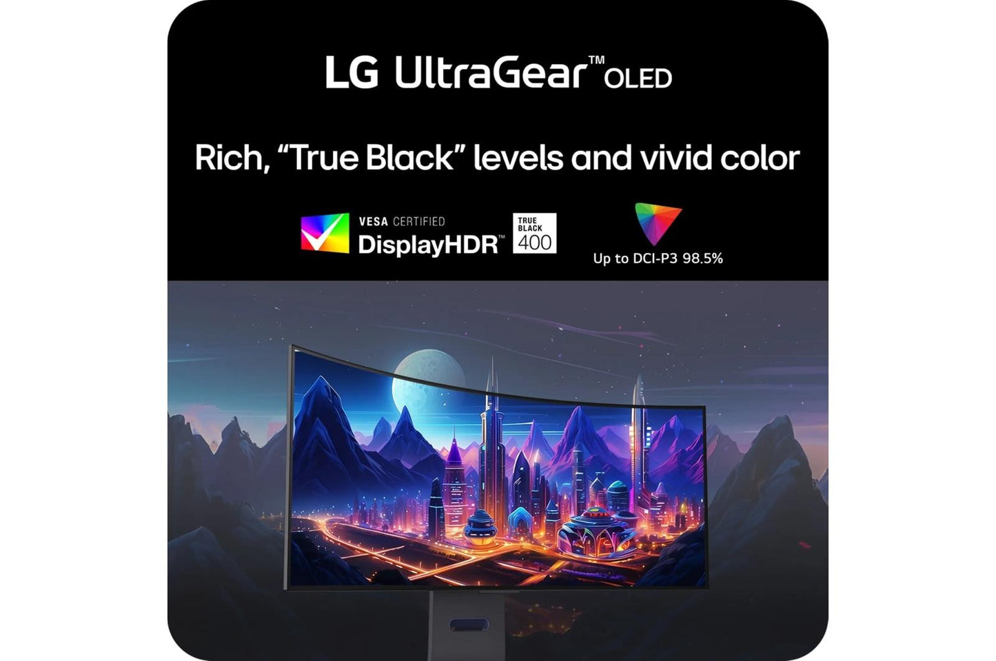 Lg 34GS95QEB 34 Inch UltraGear™ OLED WQHD 1440P 240Hz 0.03ms G-Sync Compatible 800R Curved Gaming Monitor - 34GS95QE-B