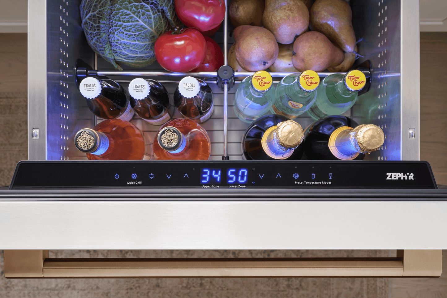 Zephyr PRRD24C2AP Presrv Refrigerator Drawers, 24in Compact, Panel Ready, 2 Zone