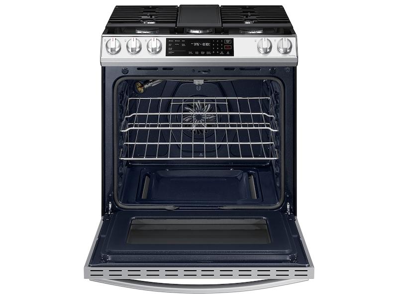 Samsung NX60CB831512 Bespoke 6.0 cu. ft. Smart Slide-in Gas Range with Air Fry & Convection in White Glass