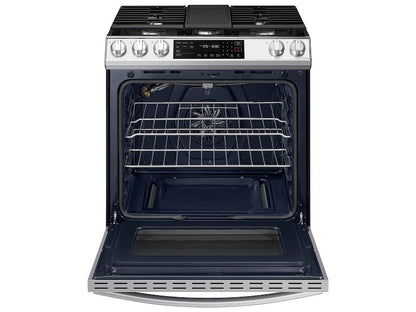 Samsung NX60CB831512 Bespoke 6.0 cu. ft. Smart Slide-in Gas Range with Air Fry & Convection in White Glass