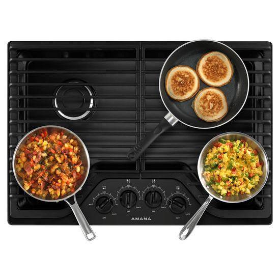 Amana® 30-inch Gas Cooktop with 4 Burners - Black