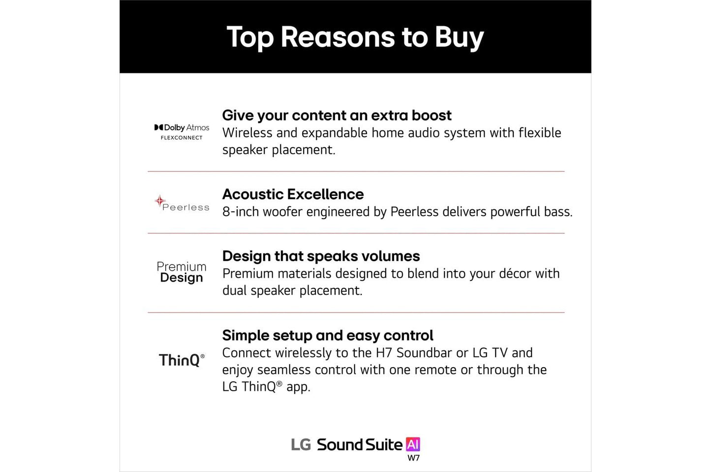 Lg W7 Sound Suite W7 8-Inch Subwoofer  Deep Bass  Wireless