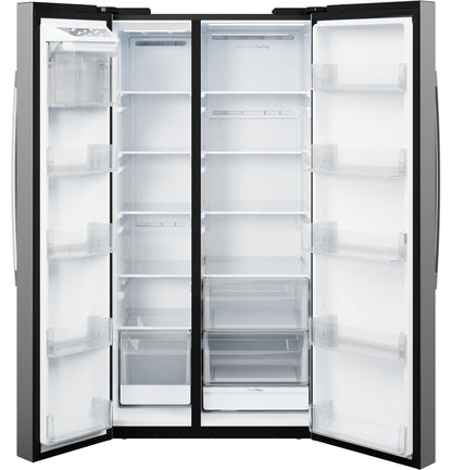 GKS24NYYFS GE® 24.2 Cu. Ft. Counter-Depth Side-By-Side Refrigerator with Internal Dispenser and In-Door Icemaker