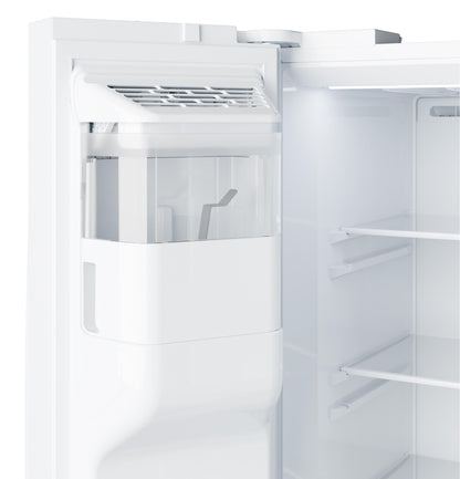 GZS24NGYWW GE® 23.6 Cu. Ft. Counter-Depth Side-By-Side Refrigerator with Extra Tall Dispenser and In-Door Icemaker