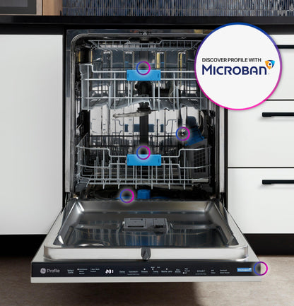 PDT715SIYII GE Profile™ ENERGY STAR® Panel-Ready Top Control Stainless Interior Dishwasher with Microban™ Antimicrobial Technology