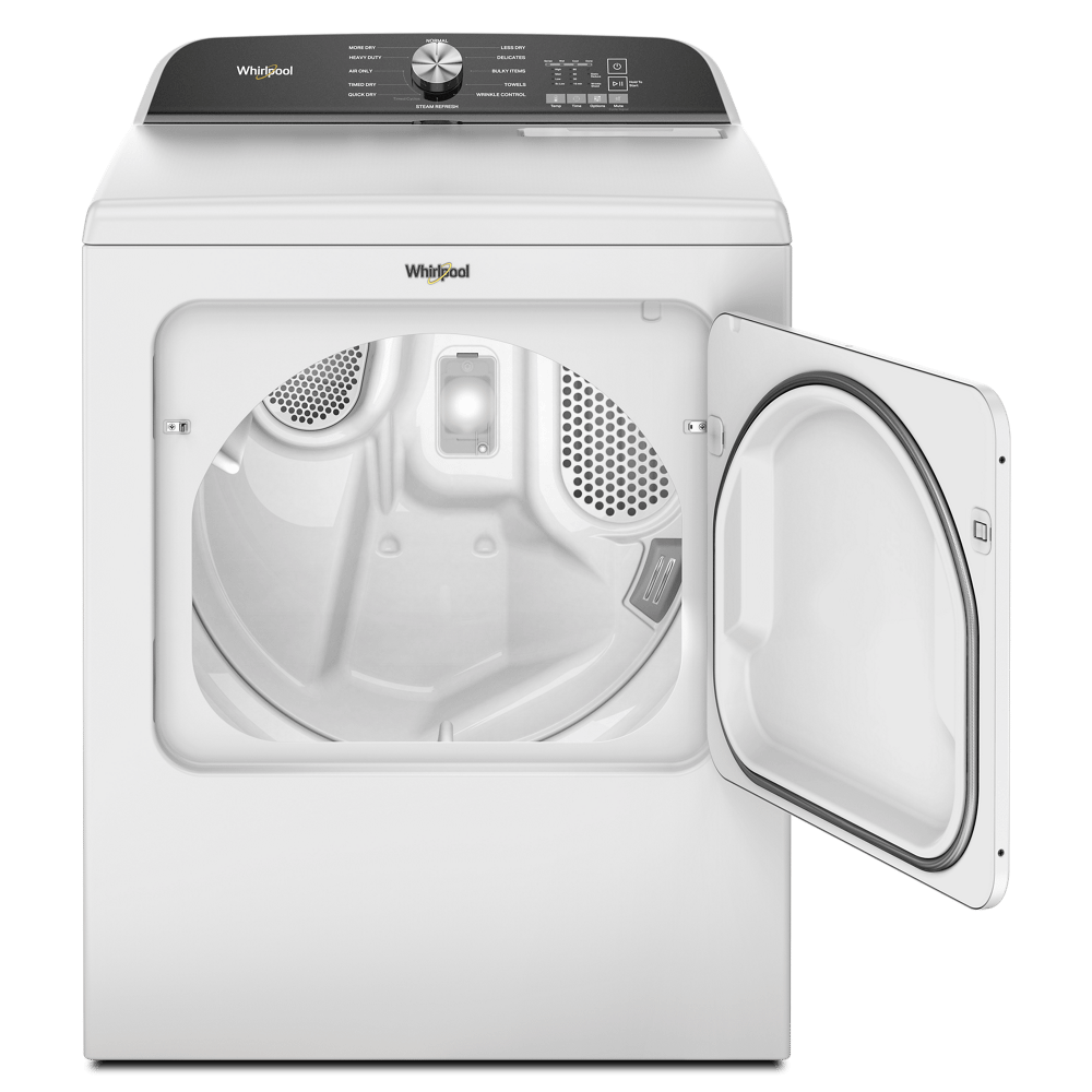 Whirlpool WED6150PW 7.0 Cu. Ft. Whirlpool® Top Load Electric Dryer with Moisture Sensor