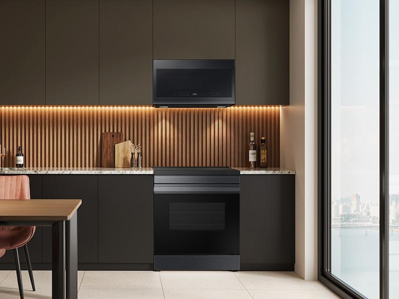 Samsung Bespoke 6.3 cu. ft. Smart Slide-In Induction Range with Anti-Scratch Glass Cooktop in Matte Black Steel