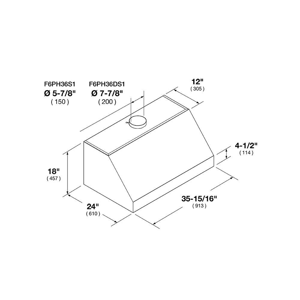 36" PRO WALL-MOUNT HOOD (1 FAN - SLIDER)