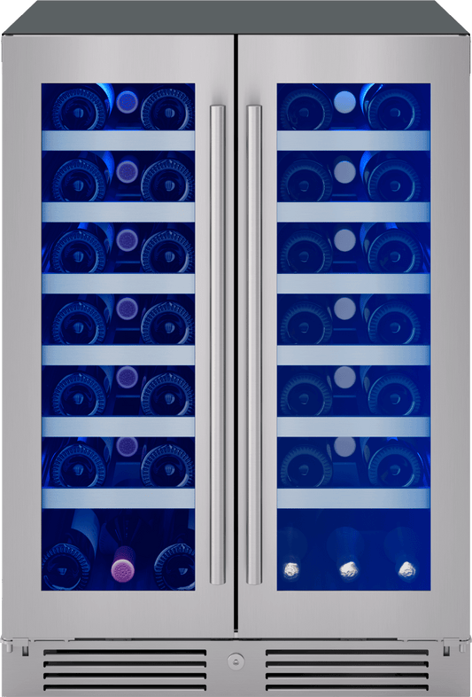 Zephyr PRW24C32CG Presrv Wine Cooler, 24in UC, SS+Gls, Fr Door, 2Z